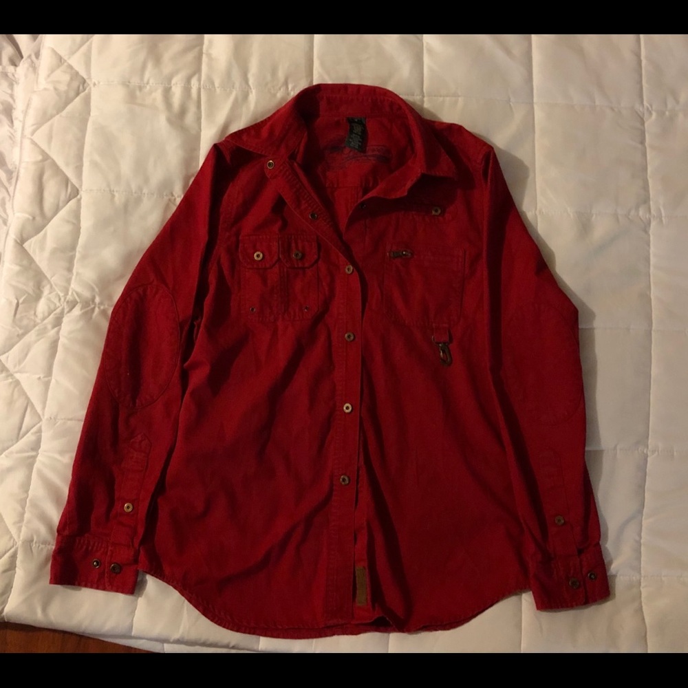 Red jean jacket